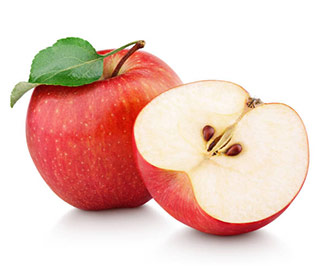 Apples cut in half
